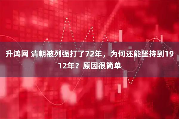 升鸿网 清朝被列强打了72年，为何还能坚持到1912年？原因很简单